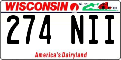 WI license plate 274NII