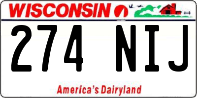 WI license plate 274NIJ