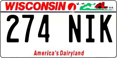 WI license plate 274NIK