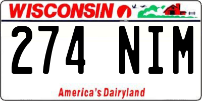 WI license plate 274NIM
