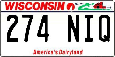 WI license plate 274NIQ