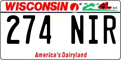 WI license plate 274NIR