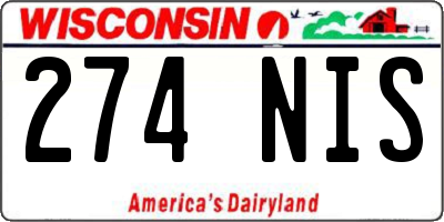 WI license plate 274NIS