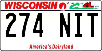 WI license plate 274NIT