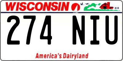 WI license plate 274NIU