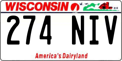 WI license plate 274NIV
