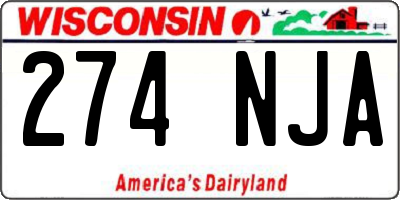 WI license plate 274NJA