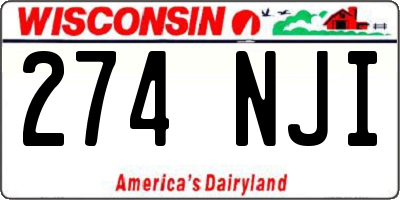 WI license plate 274NJI