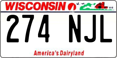 WI license plate 274NJL