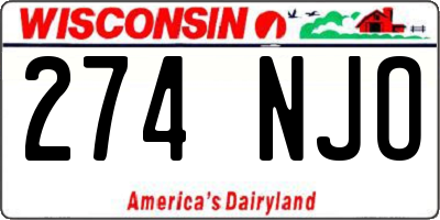 WI license plate 274NJO