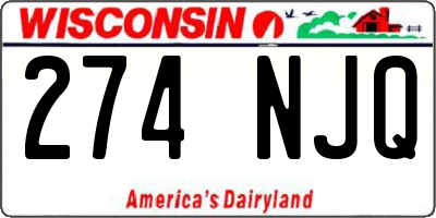 WI license plate 274NJQ