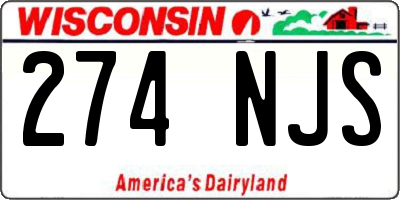 WI license plate 274NJS