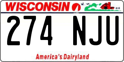 WI license plate 274NJU