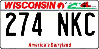 WI license plate 274NKC