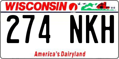WI license plate 274NKH