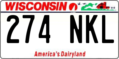 WI license plate 274NKL