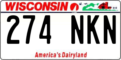 WI license plate 274NKN