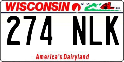 WI license plate 274NLK