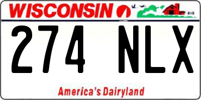 WI license plate 274NLX