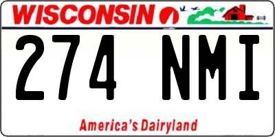WI license plate 274NMI