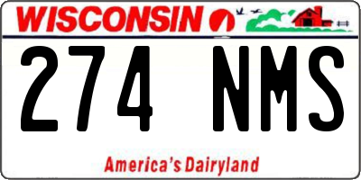WI license plate 274NMS