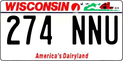 WI license plate 274NNU