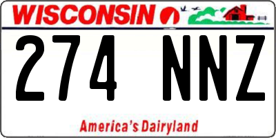 WI license plate 274NNZ