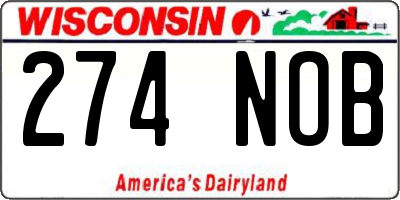 WI license plate 274NOB