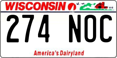WI license plate 274NOC