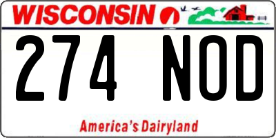 WI license plate 274NOD