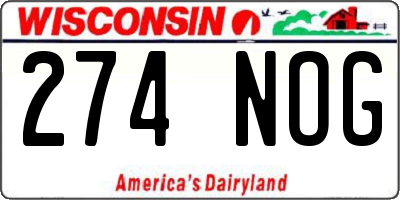 WI license plate 274NOG