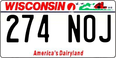 WI license plate 274NOJ