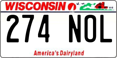 WI license plate 274NOL