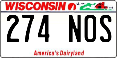 WI license plate 274NOS