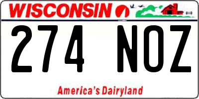 WI license plate 274NOZ