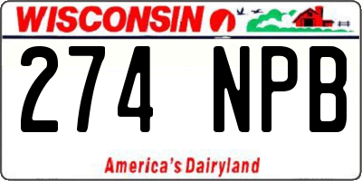 WI license plate 274NPB