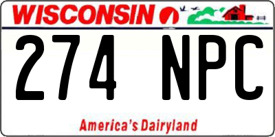 WI license plate 274NPC