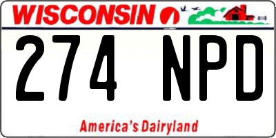 WI license plate 274NPD