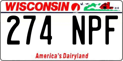 WI license plate 274NPF