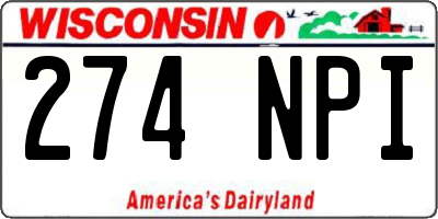 WI license plate 274NPI