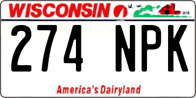 WI license plate 274NPK