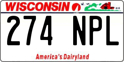 WI license plate 274NPL
