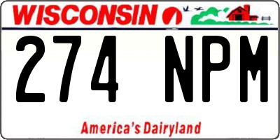 WI license plate 274NPM