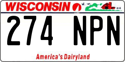 WI license plate 274NPN