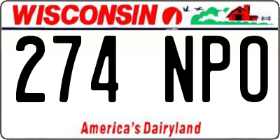 WI license plate 274NPO