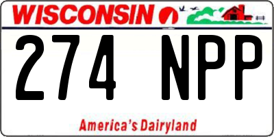WI license plate 274NPP
