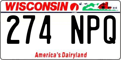WI license plate 274NPQ