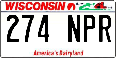 WI license plate 274NPR