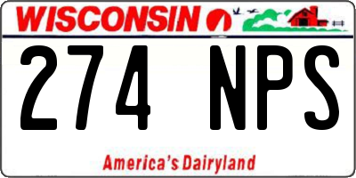 WI license plate 274NPS