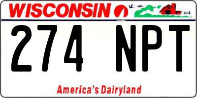 WI license plate 274NPT